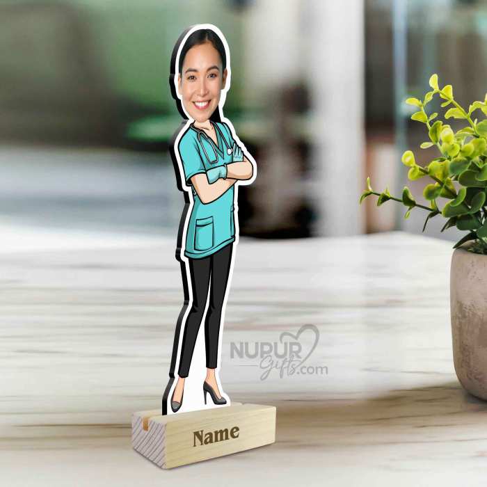 Lady Nurse Personalized Caricature Photo Stand
