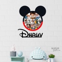 Mickey Mouse Shape Photo Frame with Name for Kids Room Decor by Nupur Gifts