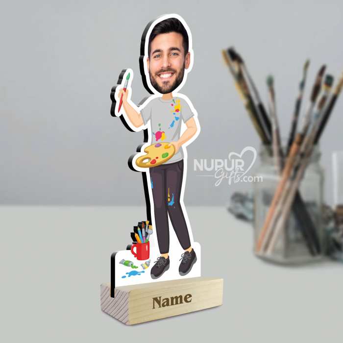 Male Painter | Artist Personalized Caricature Photo Stand