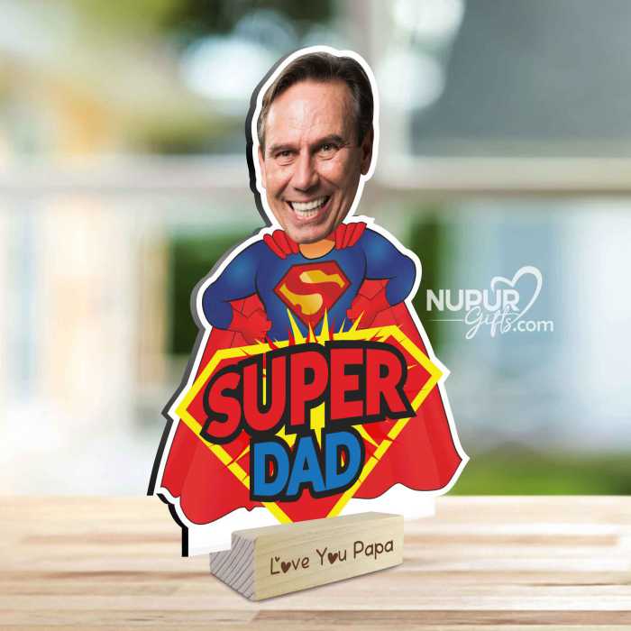 Super Dad Personalized Caricature Photo Stand