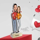 Happy Couple Caricature Photo Stand