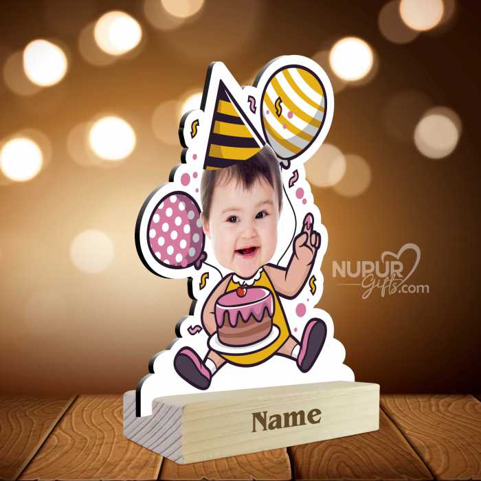 Birthday Caricature Personalized Photo Stand for Babies | Kids