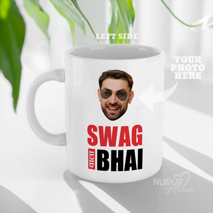 Swag Wala Bhai Personalized Caricature Photo Mug by Nupur Gifts
