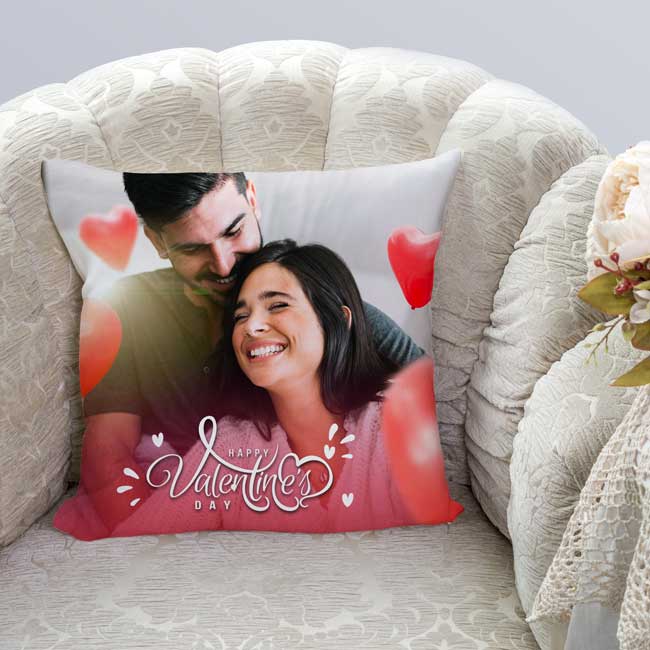 Valentines Day Customized Photo Cushion by Nupur Gifts