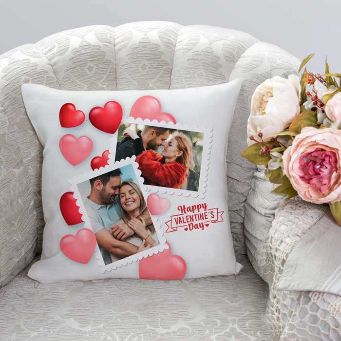 Valentine Customized Couple Photo Cushion by Nupur Gifts