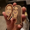 Customized Couple Face Wooden Magnet