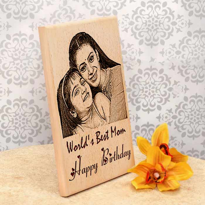 Birthday Engraved Wooden Customized Photo Frame by Nupur Gifts