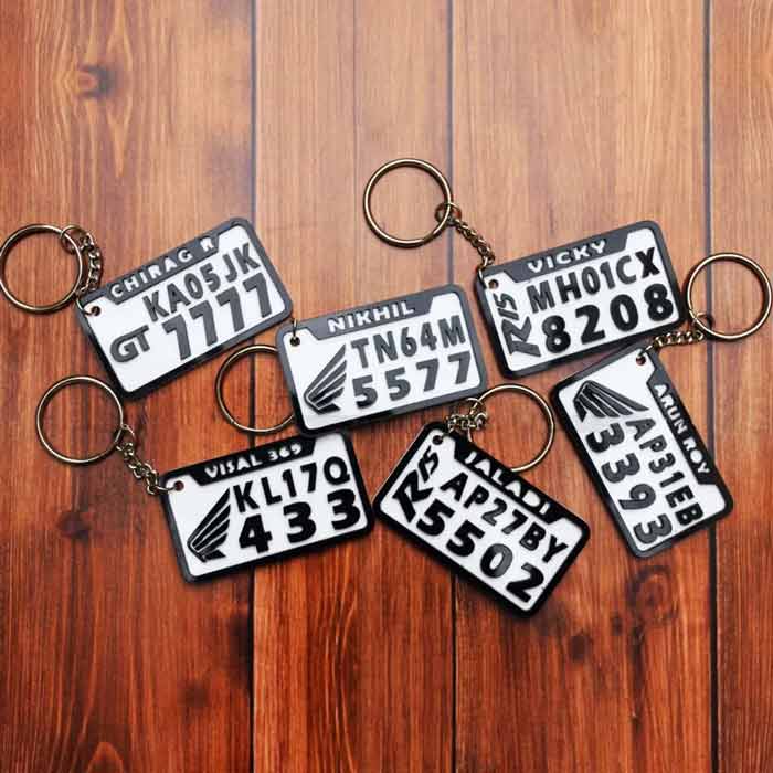 Number Plate Customized Keychain by Nupur Gifts
