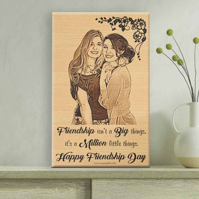 Friends Engraved Wooden Customized Photo Frame by Nupur Gifts