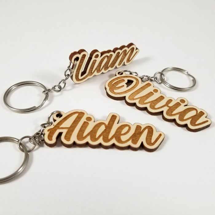 Wooden Engraved Name Key Chain- Key Ring  by Nupur Gifts