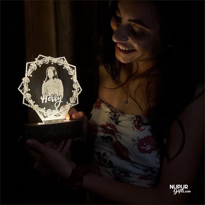 3d Personalized  Acrylic Photo Lamp by Nupur Gifts
