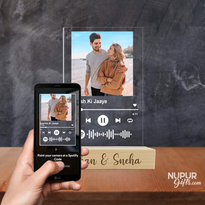 Spotify Acrylic Personalized Music Plaque Photo Frame by Nupur Gifts