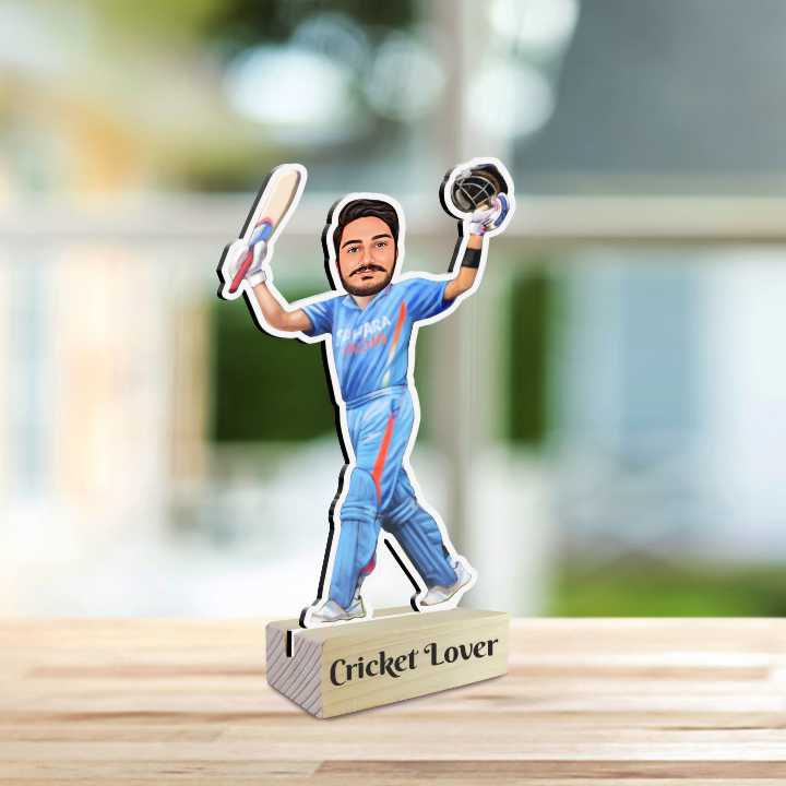 Cricketer / Cricket Lover Personalized Caricature Photo Stand