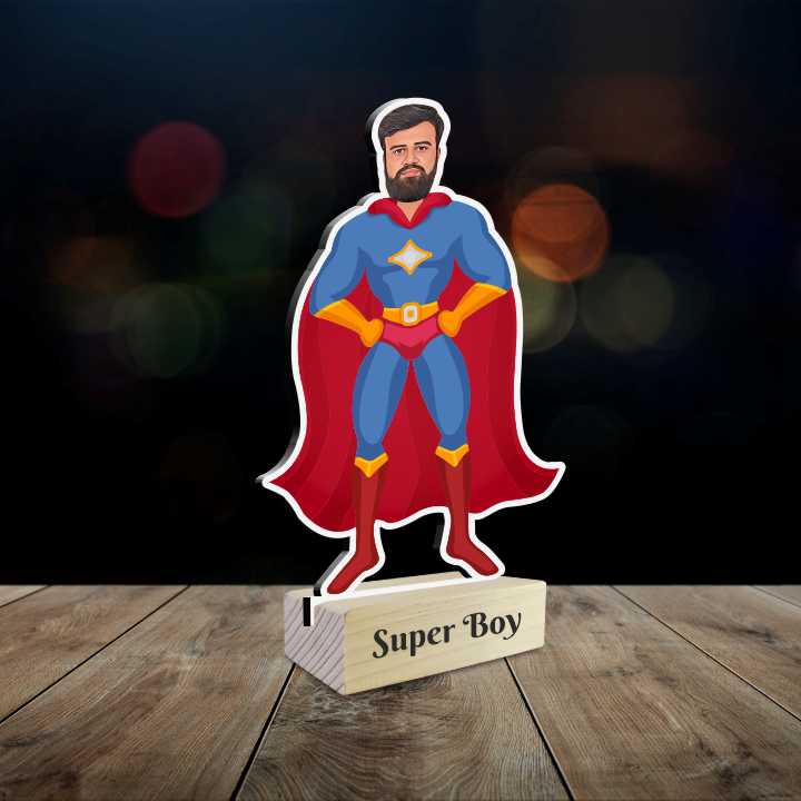 Super Boy / Kid / Super Hubby Personalized Caricature Photo Stand