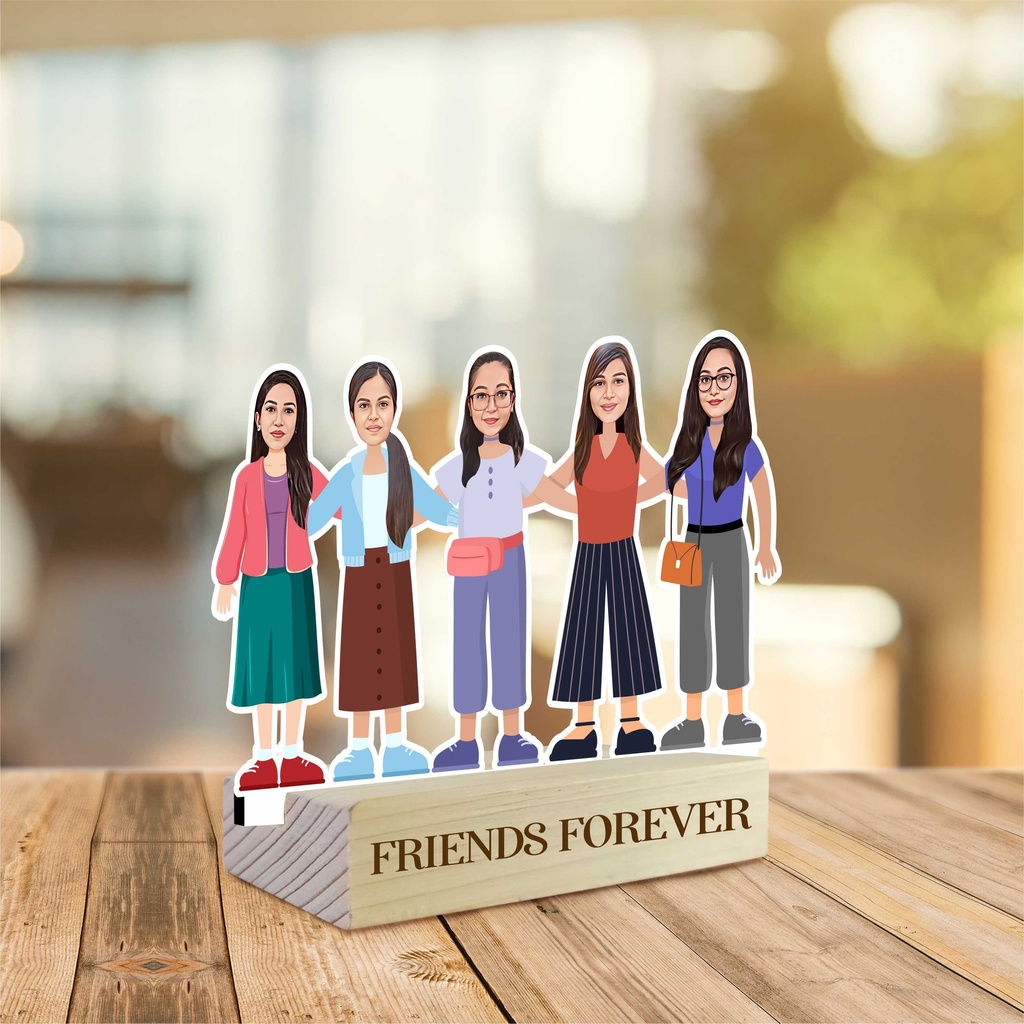 Personalized Caricature Photo Stand 5 Friends