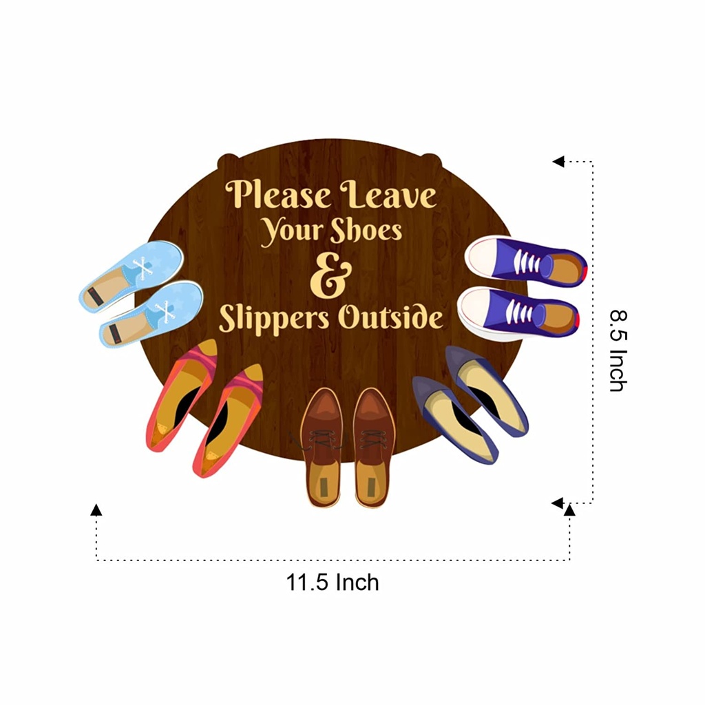 Please Remove Your Shoes Outside Design for Outside Wall Hanging for Home, Offices, Restaurants, Shops(Multicolored)