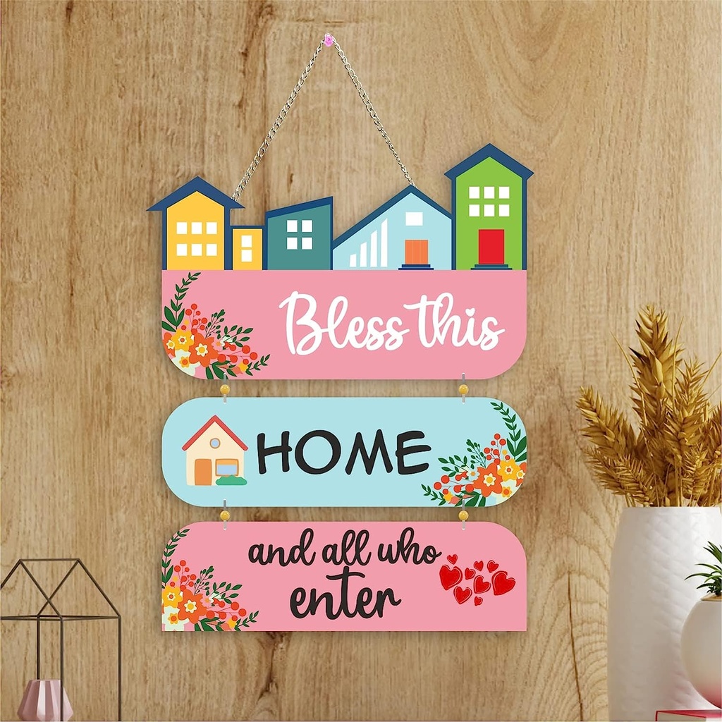“Bless This Home” Wall Decoration/Bedroom/Study Room/Home Decor/Main Door Decor/Positive Vibes