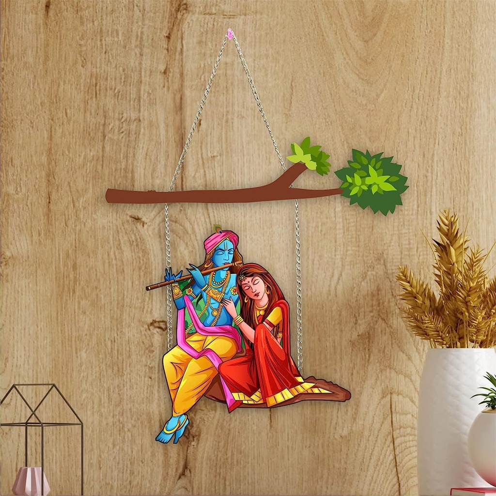“Radhe Krishna Swinging” Wall Decoration/Bedroom Hangings/Room/Home Decor/Indian Ethnic Decor/Wall Hanging