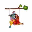 “Radhe Krishna Swinging” Wall Decoration/Bedroom Hangings/Room/Home Decor/Indian Ethnic Decor/Wall Hanging