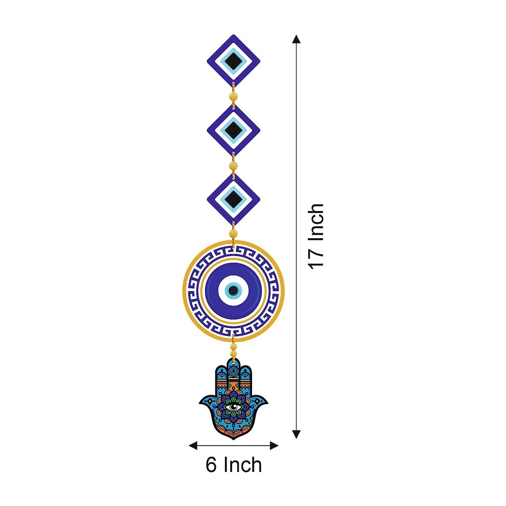 Evil Eye&quot; Hanging For House/Positive Vibes/Hamsa Hand/House Door Entrance/Offices (Multicolor)