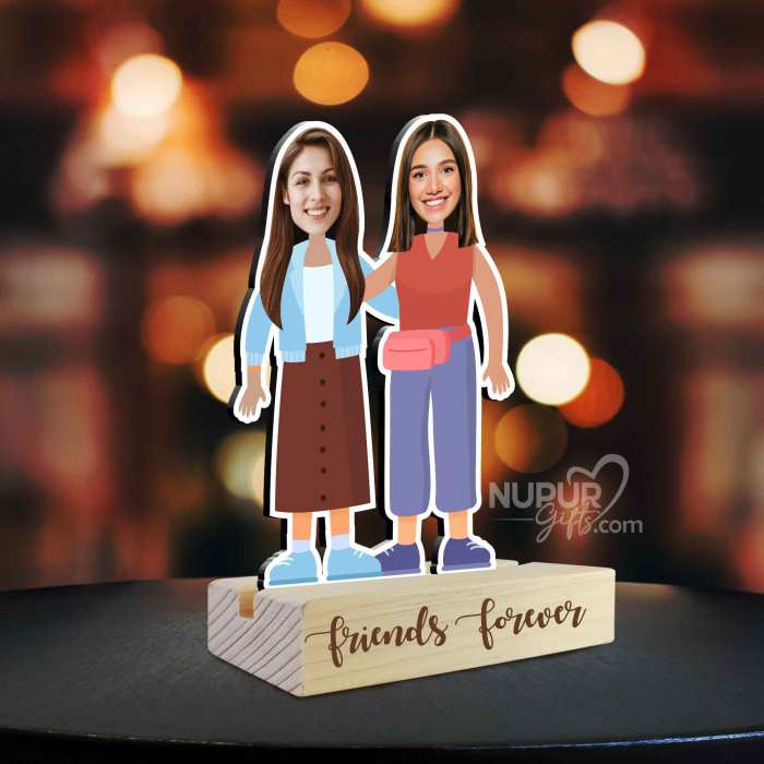 Friends Forever | 2 Friends Personalized Caricature Photo Stand