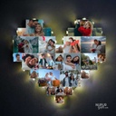 Heart Shape Photo Collage Frame with Light