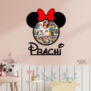 Minnie Mouse Shape Photo Frame with Name for Kids Room Decor