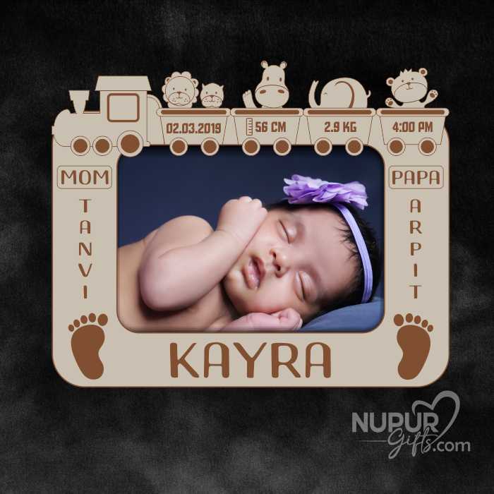 Unique Personalized Child Birth Details Frame with Photo for Kids/ Welcome Newborn Baby Gift