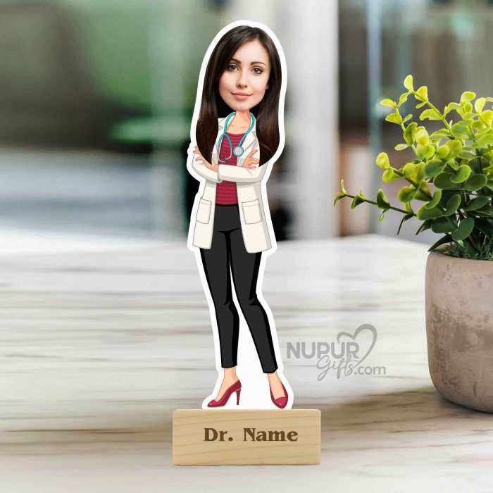 Lady Doctor Personalized Caricature Photo Stand