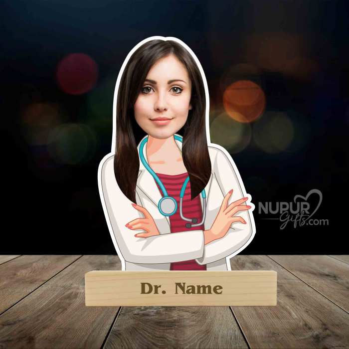 Lady Doctor Big Size Personalized Caricature Photo Stand