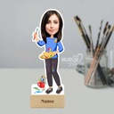 Lady Painter | Artist Personalized Caricature Photo Stand