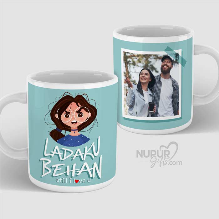 Ladaku Behan Funny Personalized Photo Mug for Sister