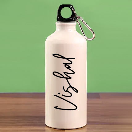 Personalized Name White Water Bottle - Metal