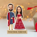 Indian Wedding Couple Personalized Caricature Photo Stand
