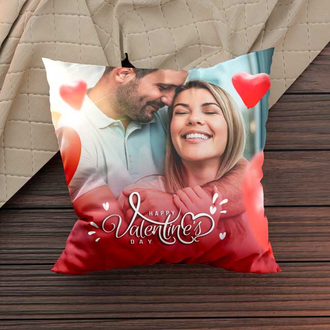 Couple Valentines Day Customised Photo Cushion