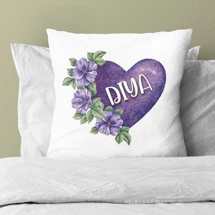 Floral Name Customized  Cushion