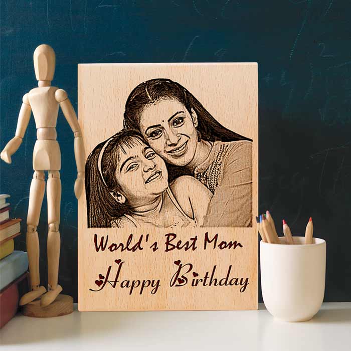 Birthday Engraved Wooden Customized Photo Frame for Mother