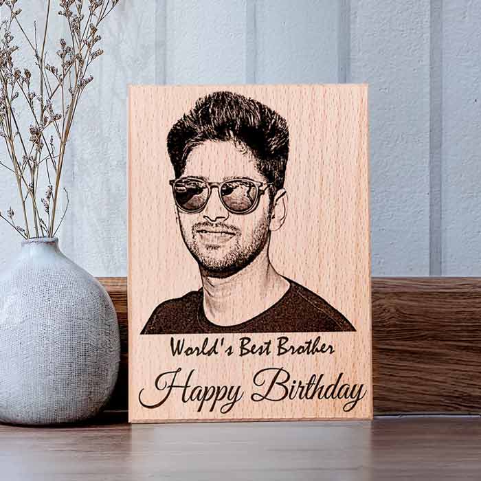 Happy Birthday Engraved Wooden Customized Photo Frame
