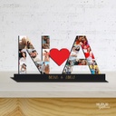 Couple Initial Letters Personalized Photo Stand with Heart