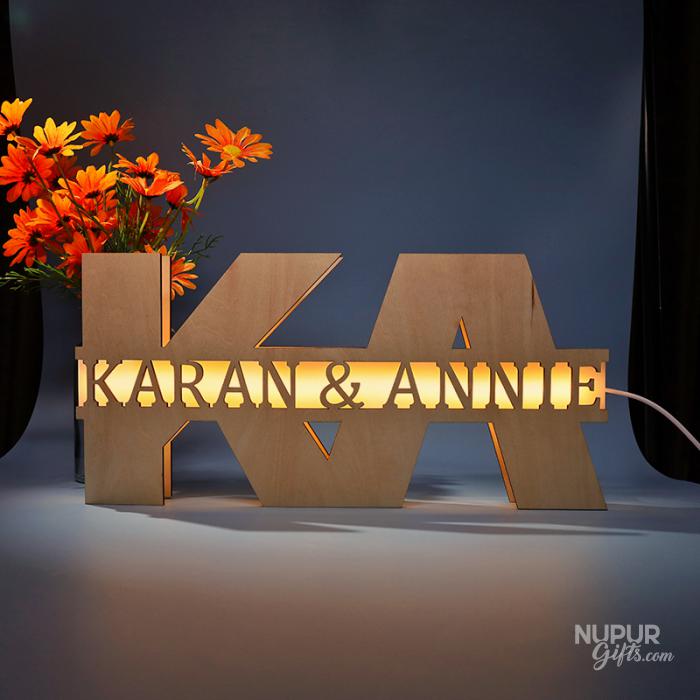 Wooden Alphabets with Name Personalized Night Light Lamp