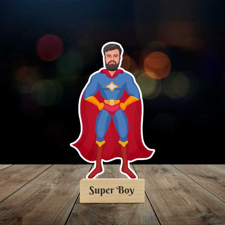 Super Boy / Kid / Super Hubby Personalized Caricature Photo Stand