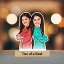 Two of a Kind Family / Sisters Personalized Caricature Photo Stand