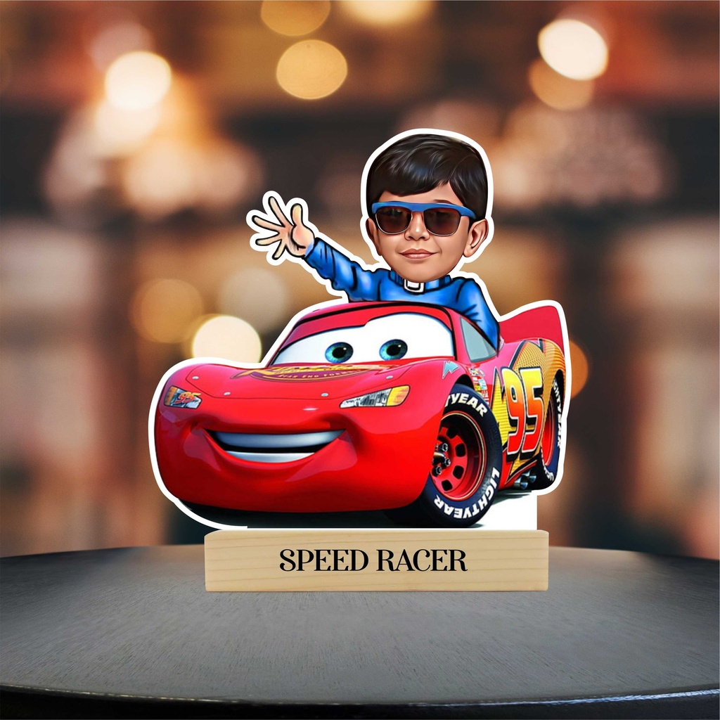 Speed Racer / Kid / Car / Personalized Caricature Photo Stand