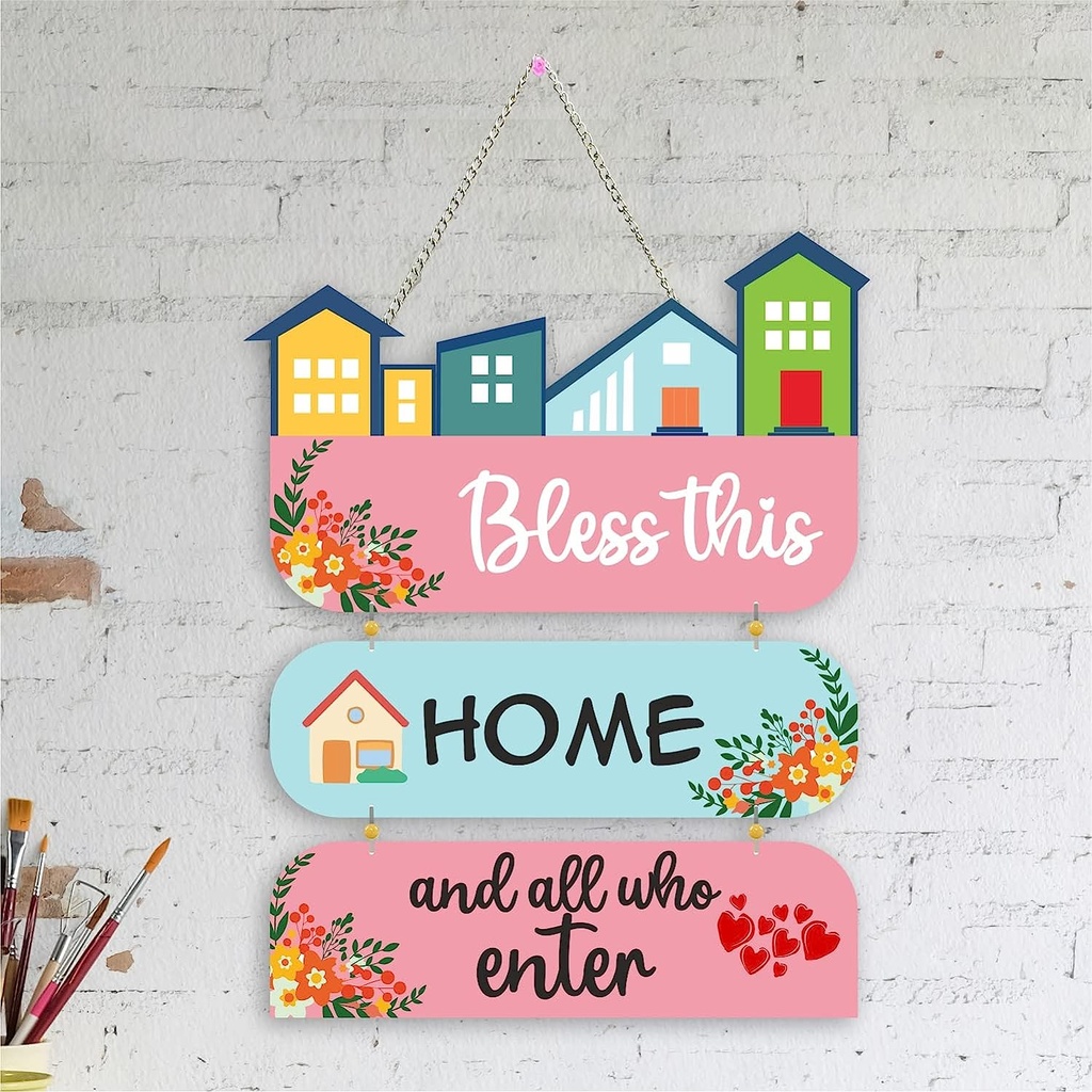 “Bless This Home” Wall Decoration/Bedroom/Study Room/Home Decor/Main Door Decor/Positive Vibes