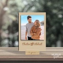 Custom Wood Photo Stand with Name &amp; Message