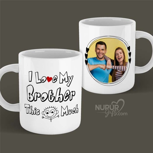 [mug39] I Love My Brother This Much Personalized Photo Mug