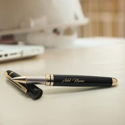 Personalized Pen in Black and Gold