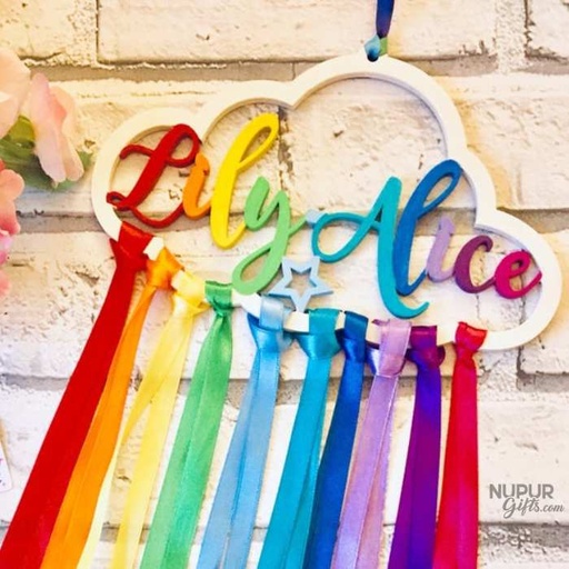 Rainbow Cloud Personalized Name Dream Catcher