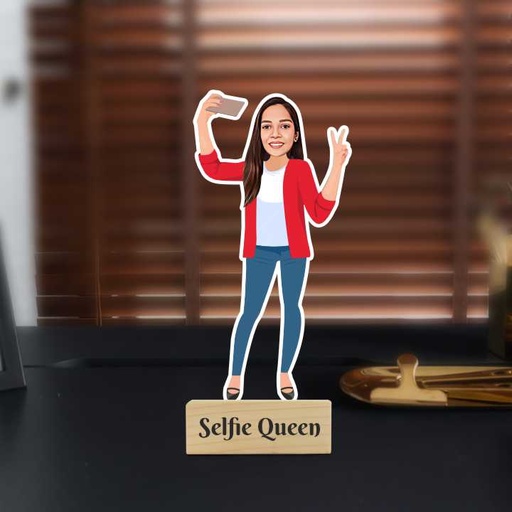 Selfie Queen / Socially Talented / Instagramer / Blogger / Girl Personalized Caricature Photo Stand