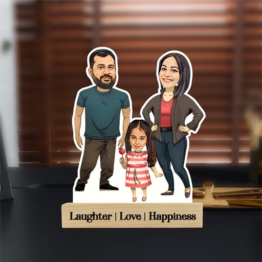 [cari45] My Cute Family Personalized Caricature Photo Stand